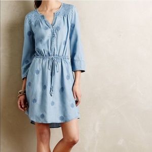 Anthropologie Holding Horses Chambray Denim Dress
